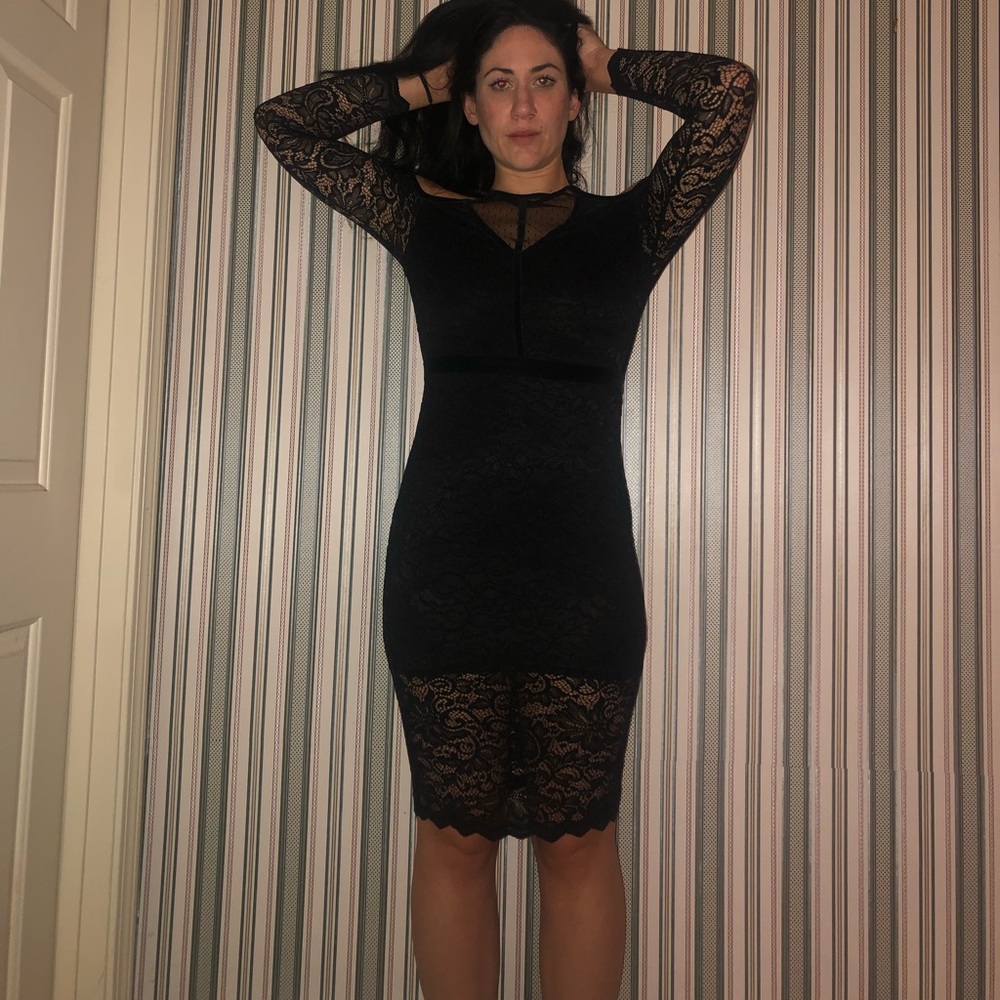 Express black lace cocktail dress